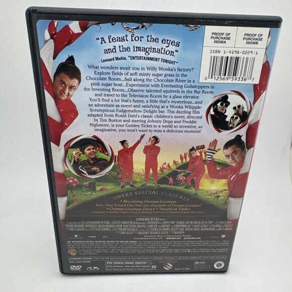 Charlie and the Chocolate Factory (DVD, 2005). D2 - Picture 3 of 3